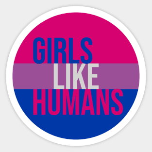 Girls Like Humans - Bisexual Pride Flag Sticker